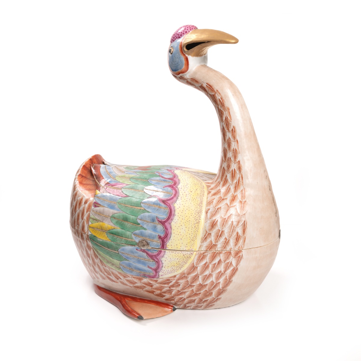 Chinese Goose Form Export Porcelain Tureen & Cover