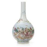 CHINESE FAMILLE ROSE RIVER SCENE VASE