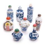 GROUP OF 8 PORCELAIN SNEUFF BOTTLES