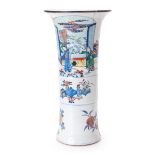 CHINESE PORCELAIN WUCAI GU SHAPED VASE