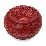 CHINESE CINNABAR LACQUER ROUND BOX