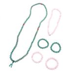 SET OF 6 JADE NECKLACE AND BRACELET