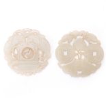 PAIR OF OPENWORK JADE PLAQUES