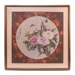 FRAMED CHINESE PAINTING ON CANVAS, SHI QING