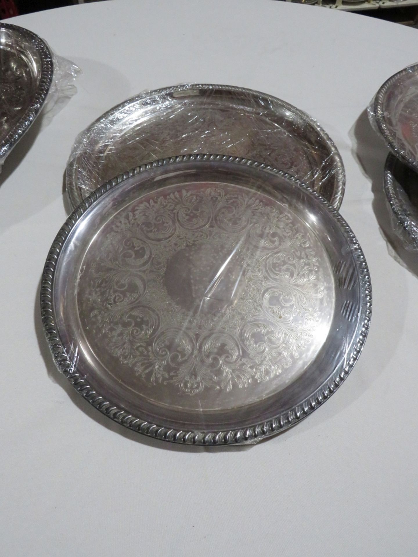 Tauton Silver Plate 14" Round Tray