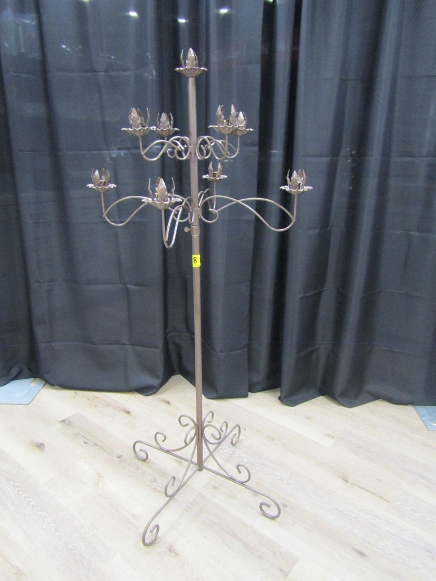 HAMMERED BRONZE CANDELABRA, 9 TIER