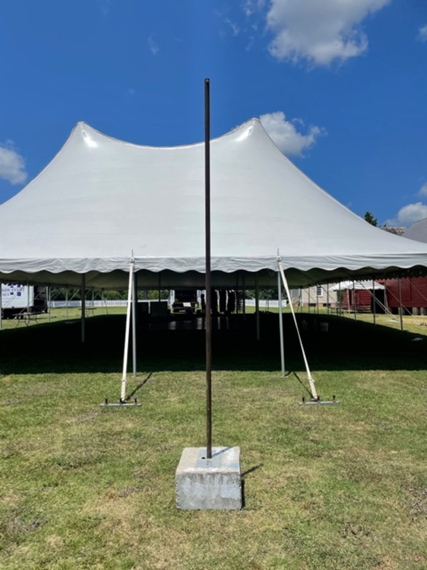 350 lb. Tent Weight Block w/ Light Pole (light mounting plate removeable) - Image 2 of 3