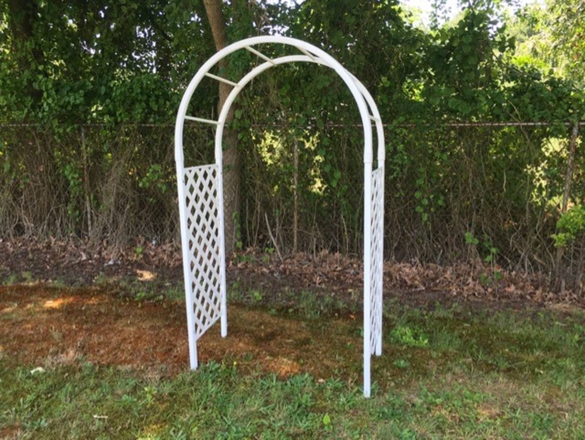 White Lattice Garden Arch