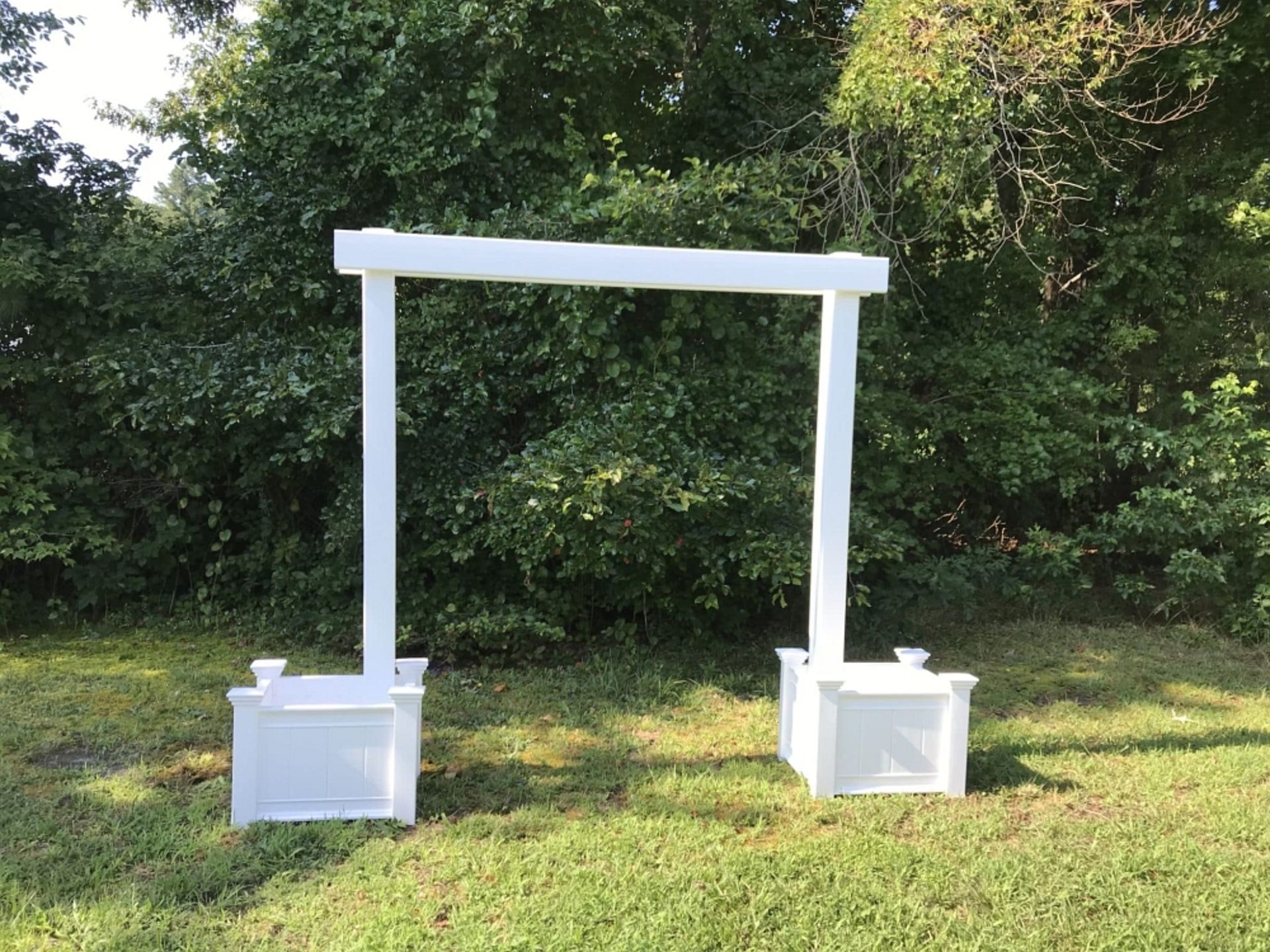 White Resin Planter Box Arch