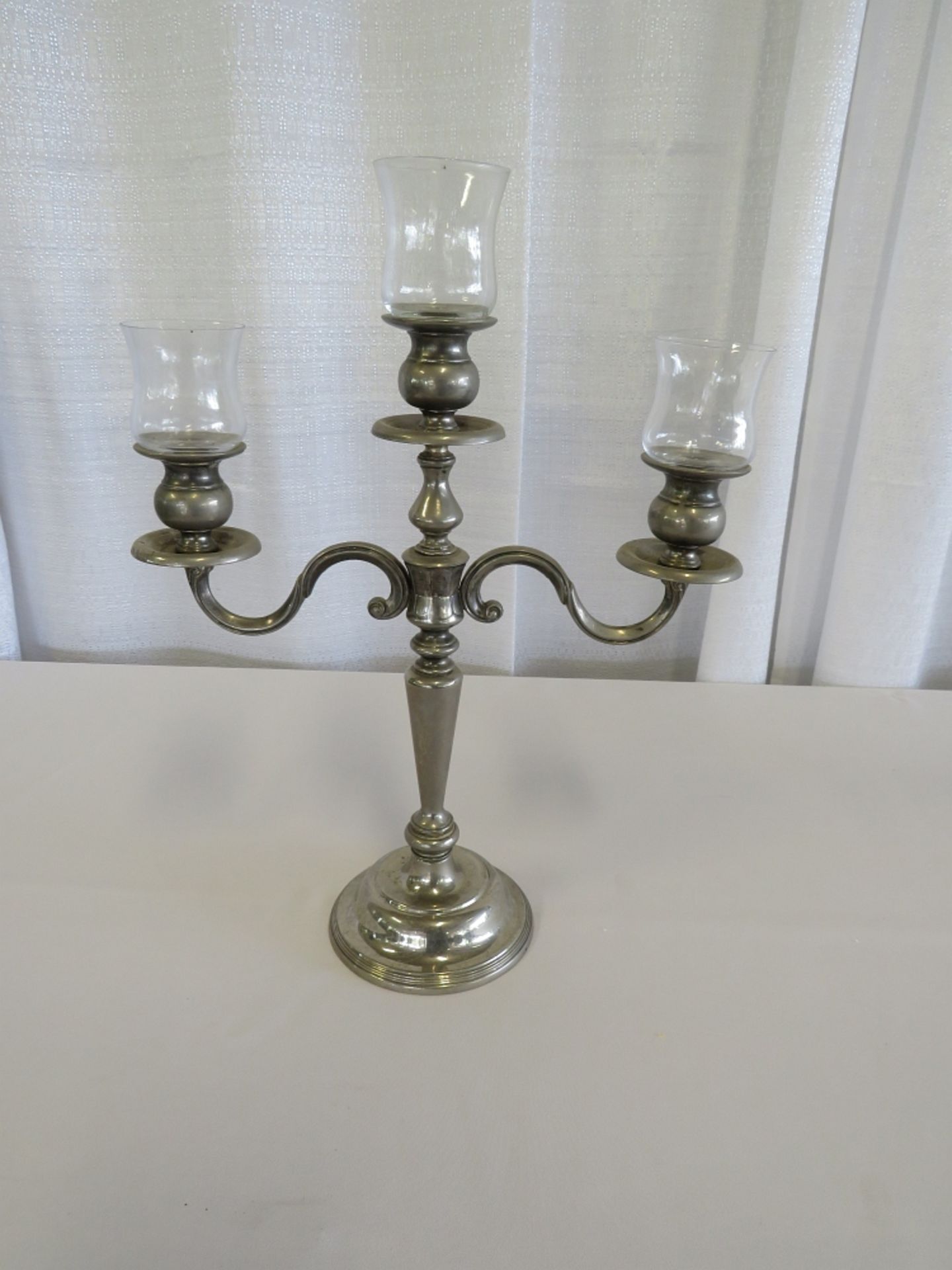 3-lite Silver Table Candelebra