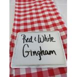 120" Round Tablecloth, Red & White