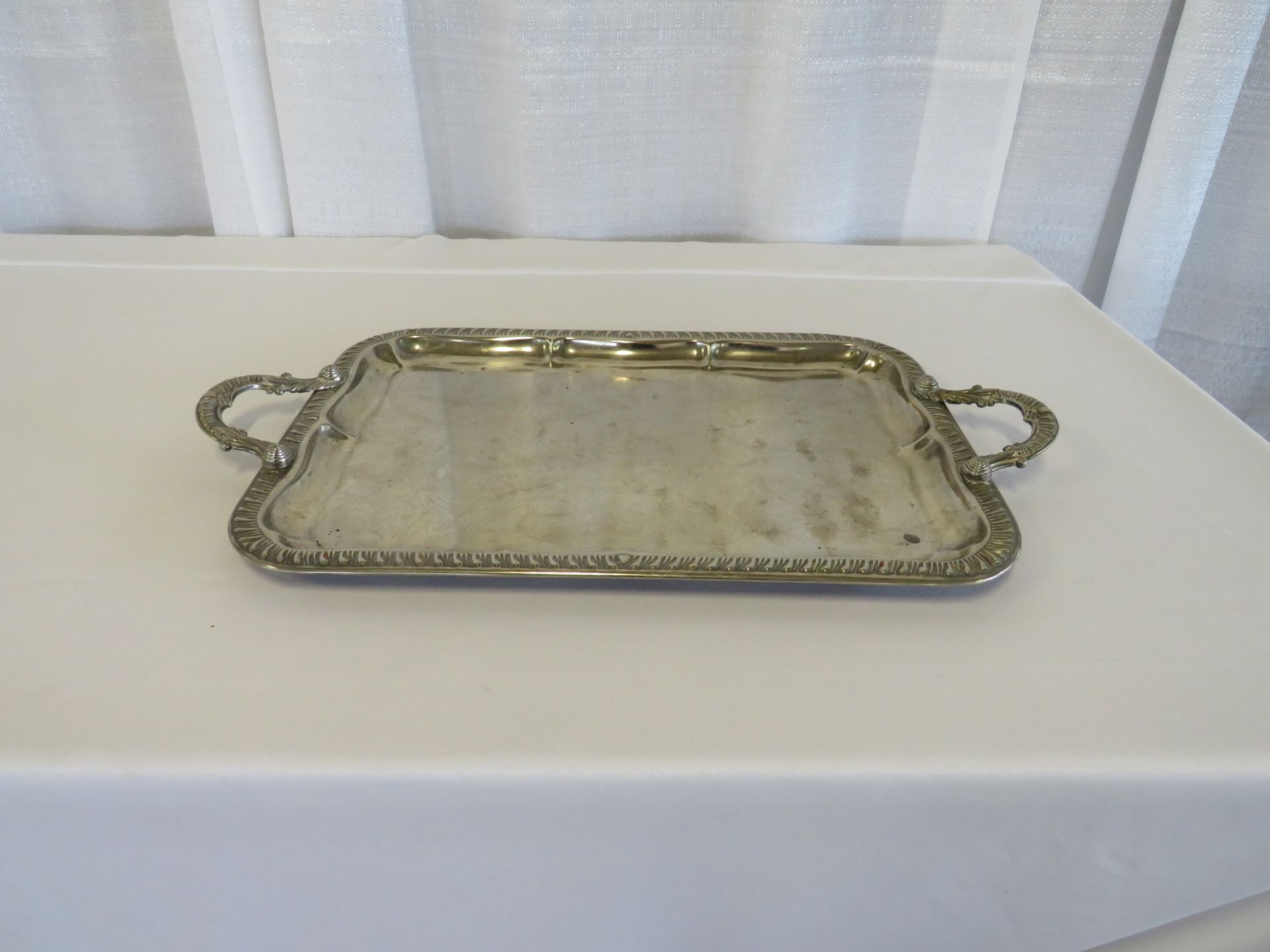 18" x13" Rectangle Silver Plate Tray - Image 2 of 2