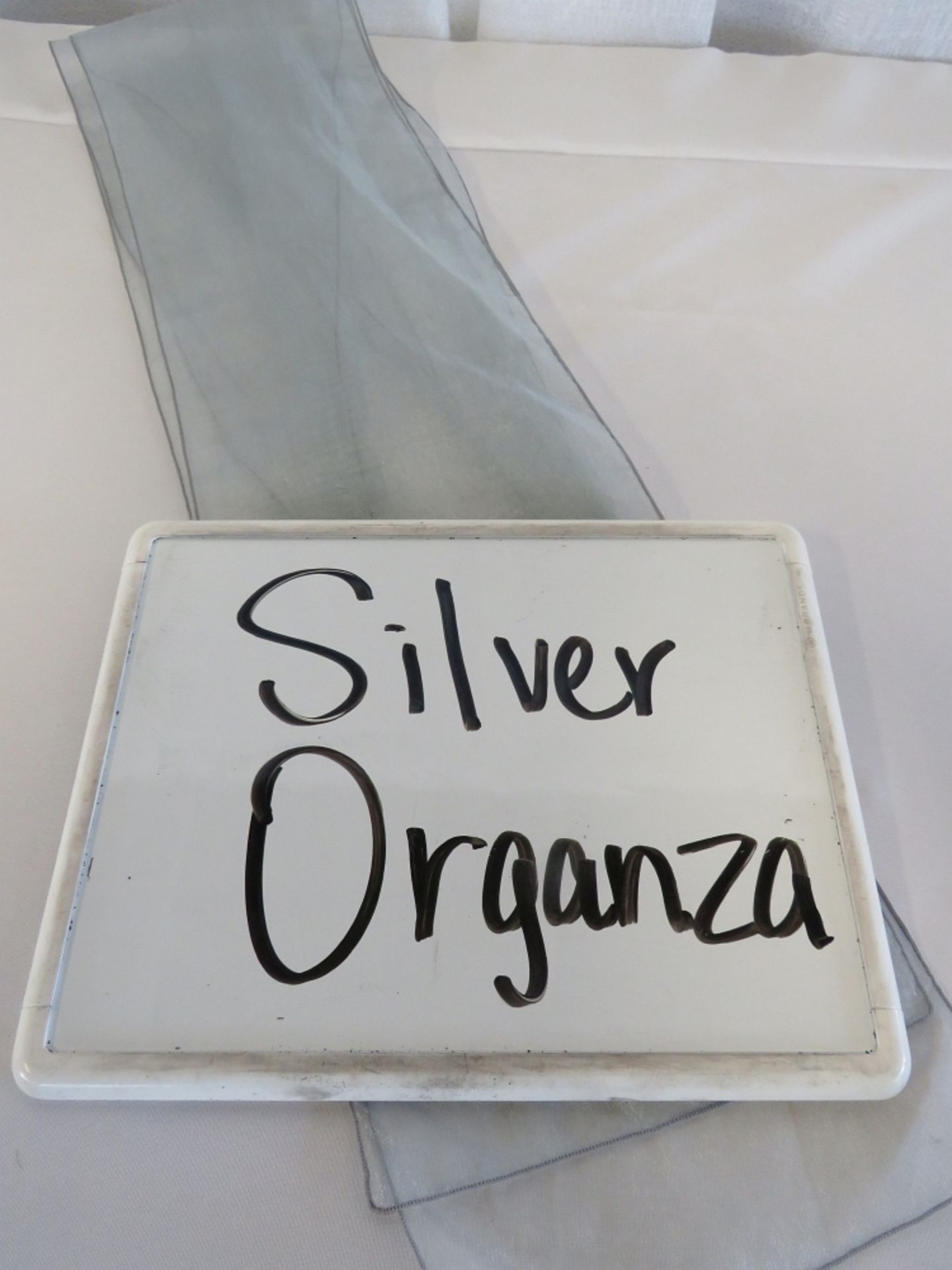 Chair Sash, Organza, Silver