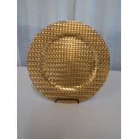 Charger, 12" Gold Basketweave