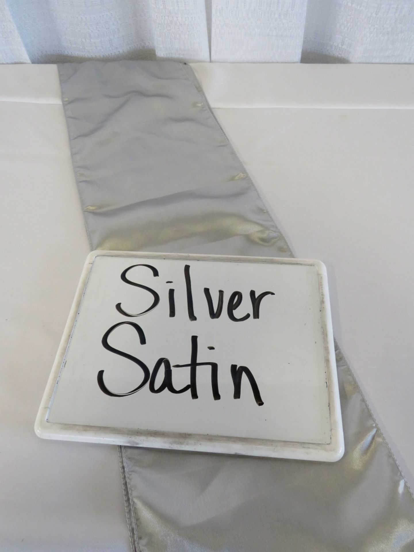 Chair Sash, Satin, Silver, 9"