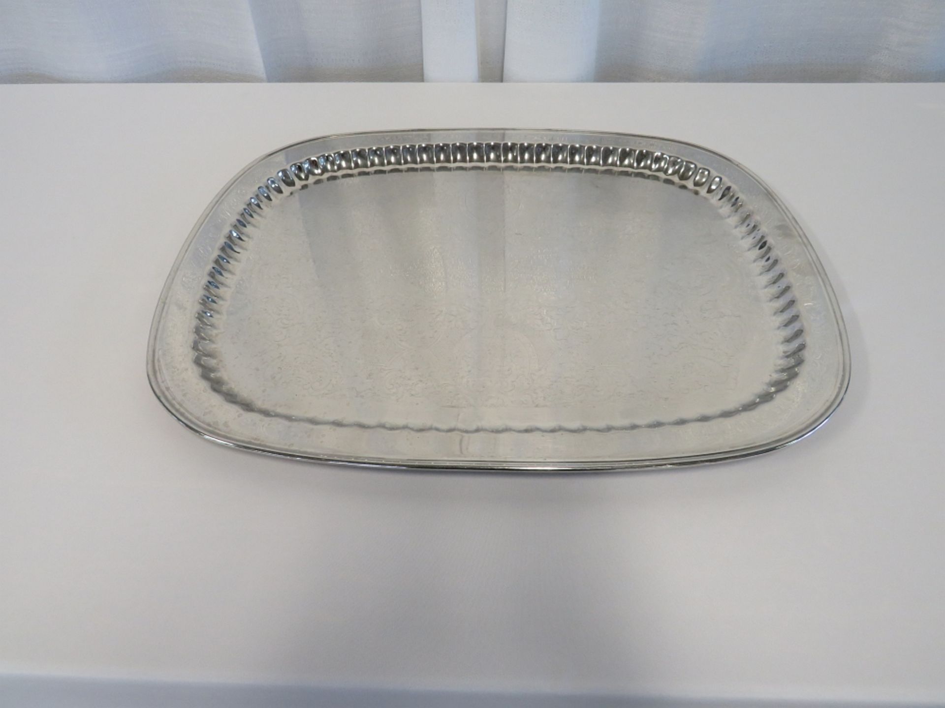 Rectangle Silver Plate Serving Tray