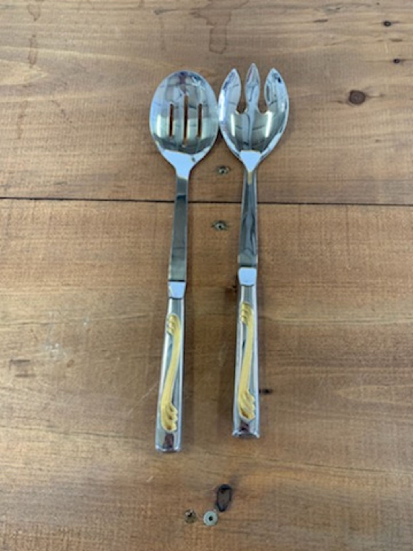 Serving Spoon Set w/ Gold Trim