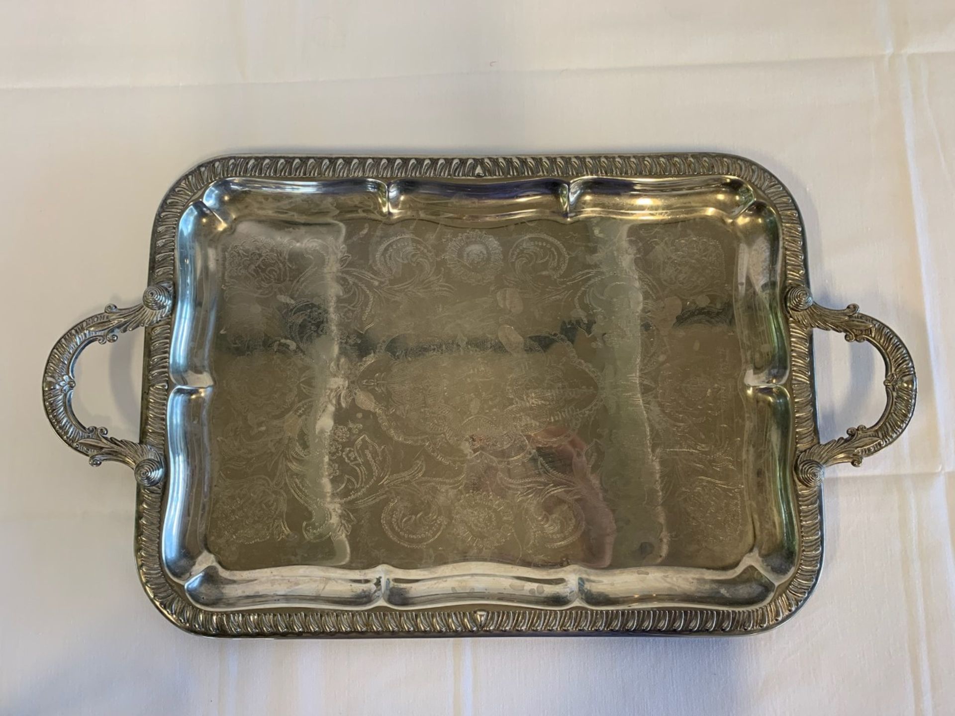 18" x13" Rectangle Silver Plate Tray