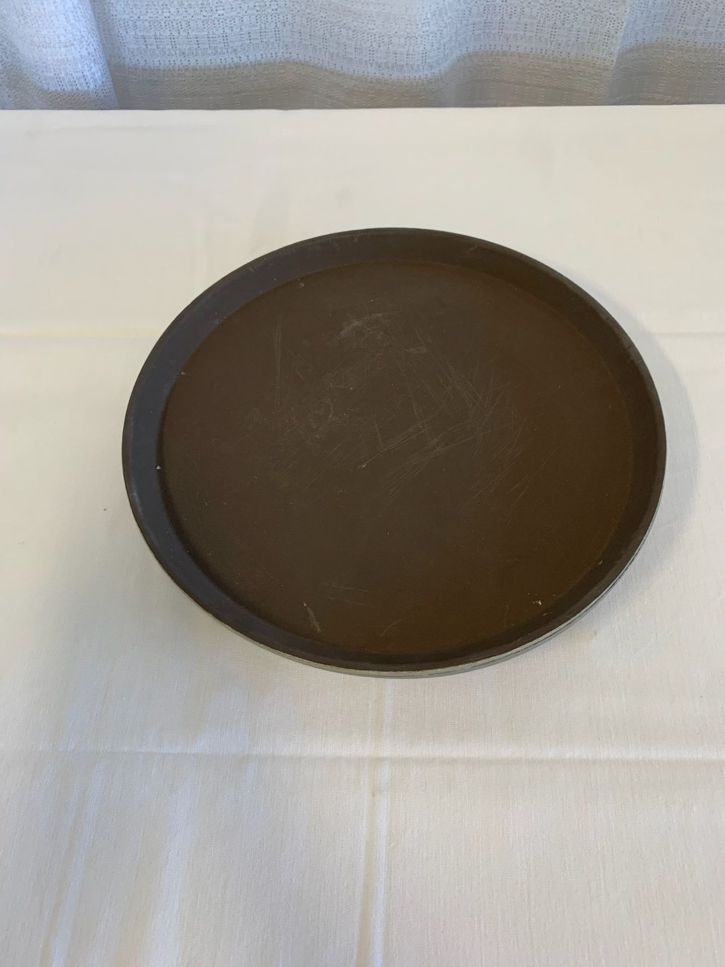 Round Cocktail Trays- (4) Black, (3) Brown - Image 2 of 2