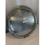 18" Round Silver Plate Trays- 2 of each design