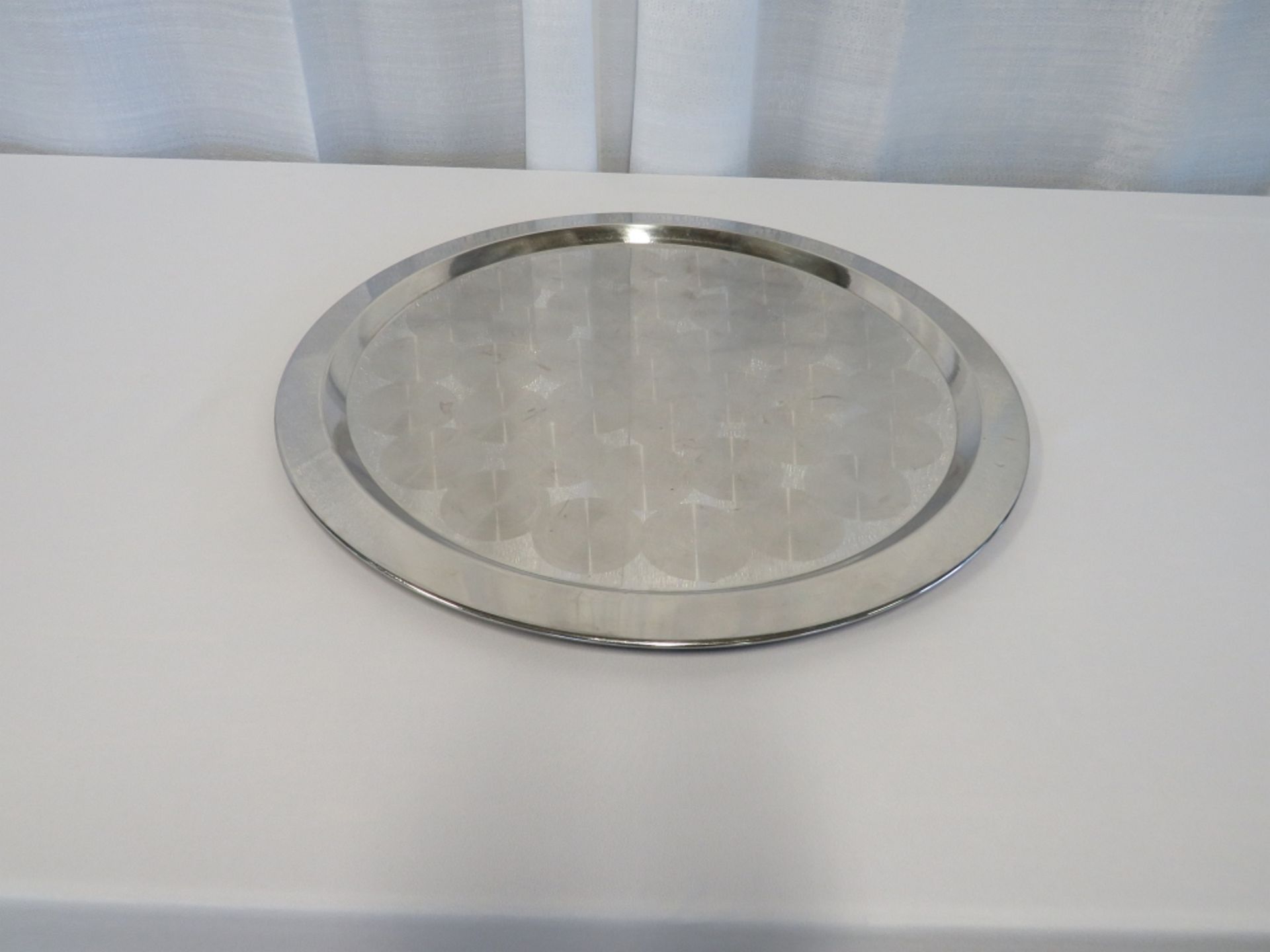 Round Silver Plate Serving Tray