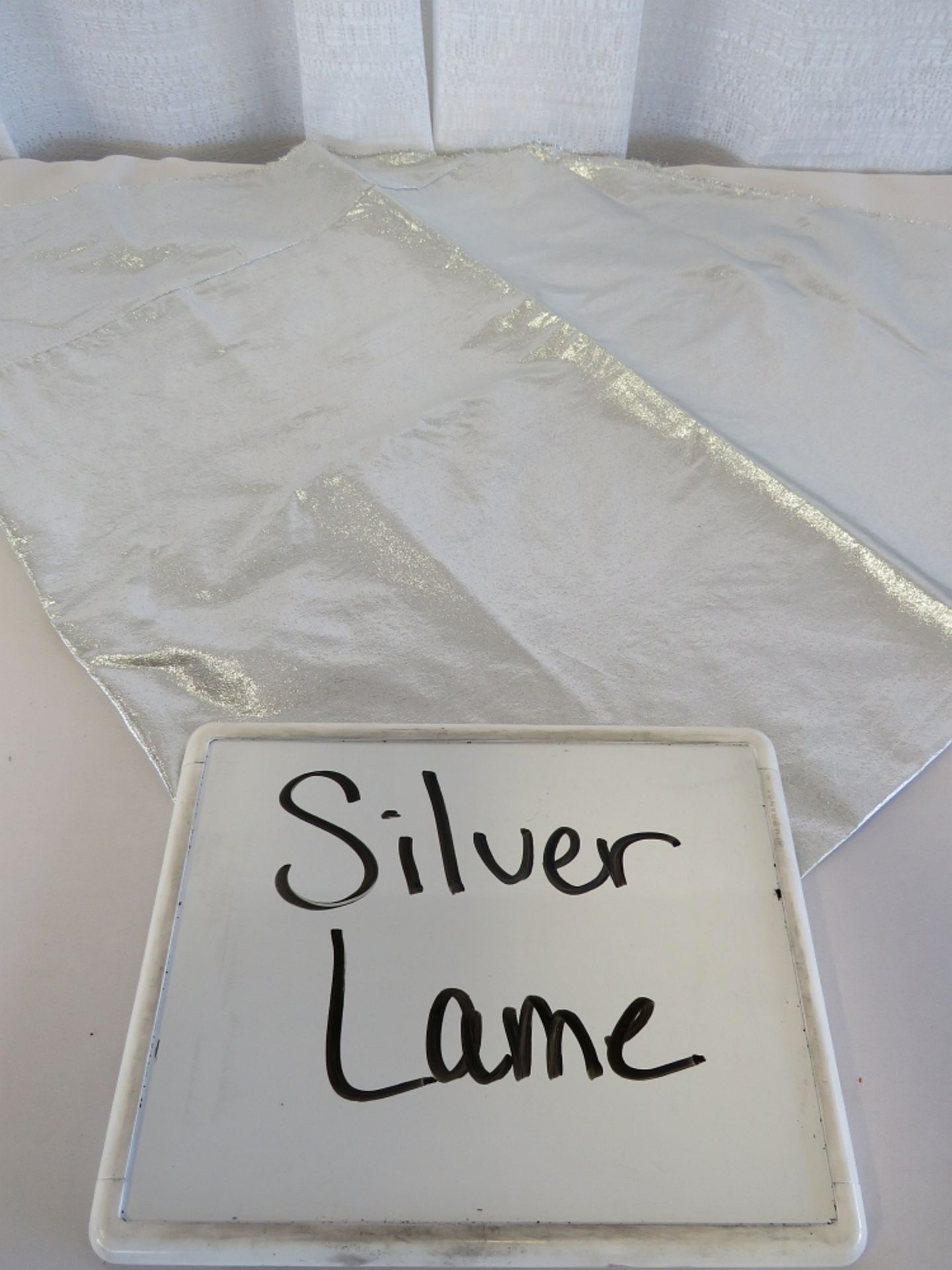 60" Round Tablecloth, Silver Lame