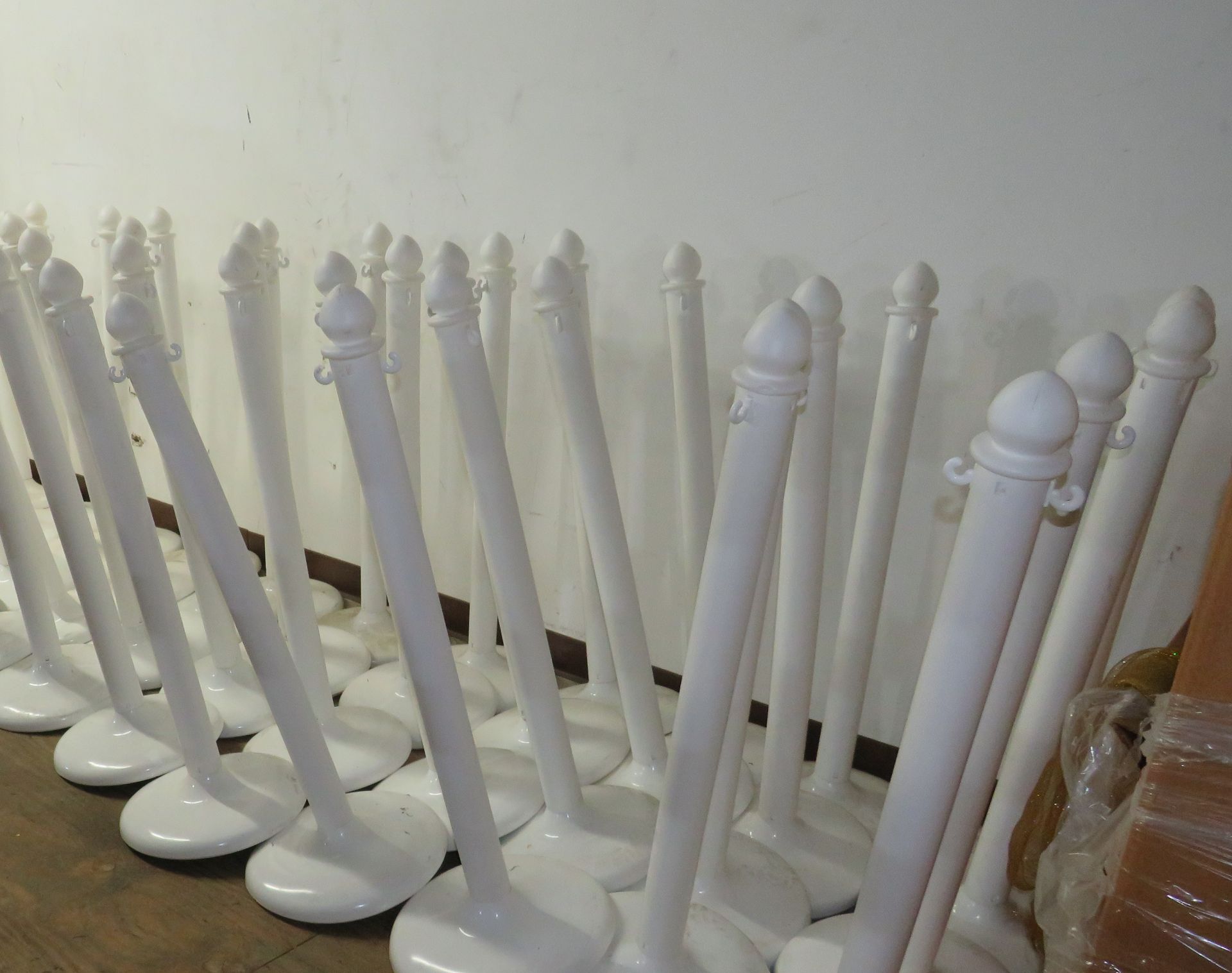 White Plastic Stanchion Poles Only, A grade