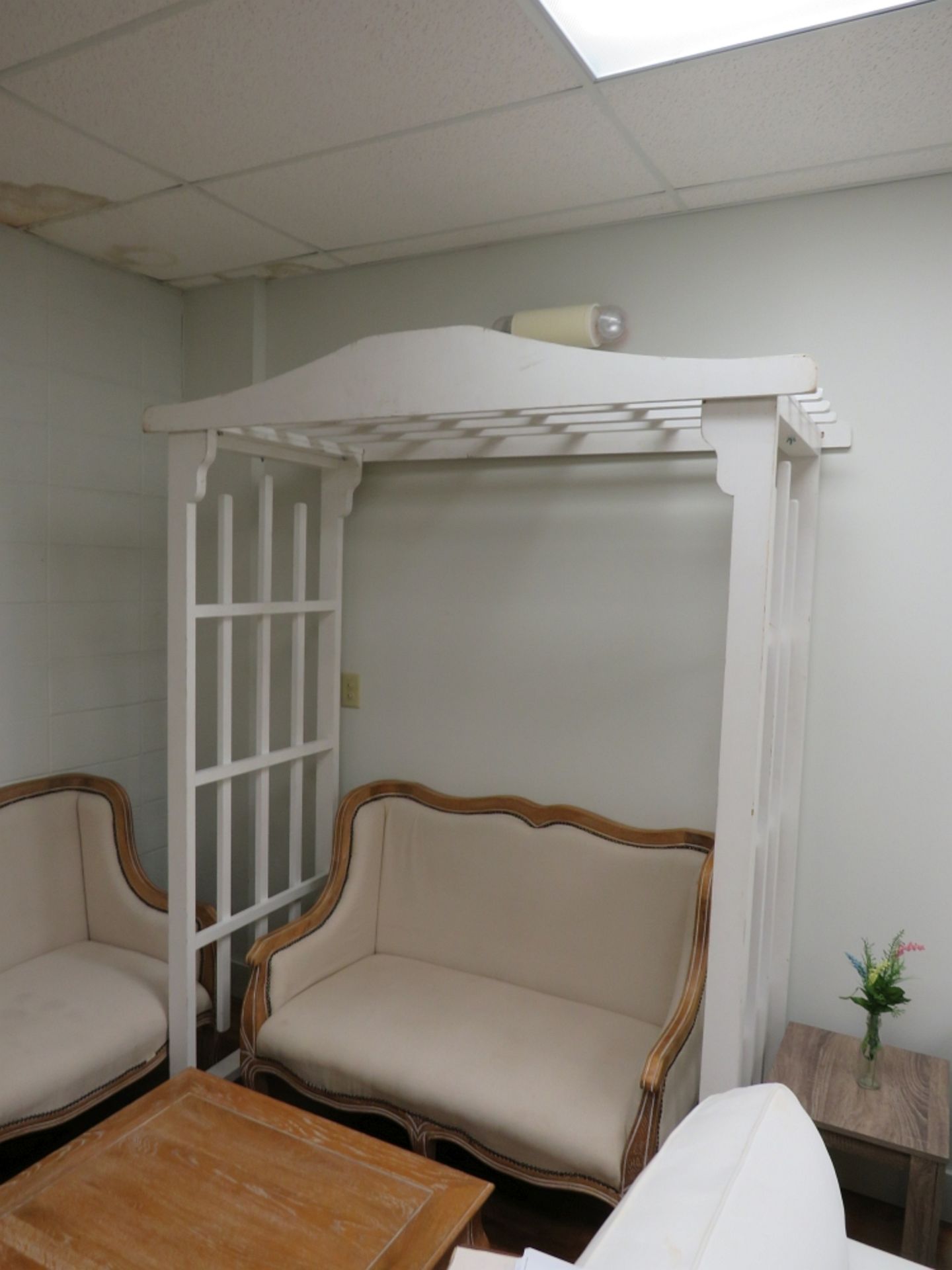 White Wooden Arbor, 72 x 92 x 30