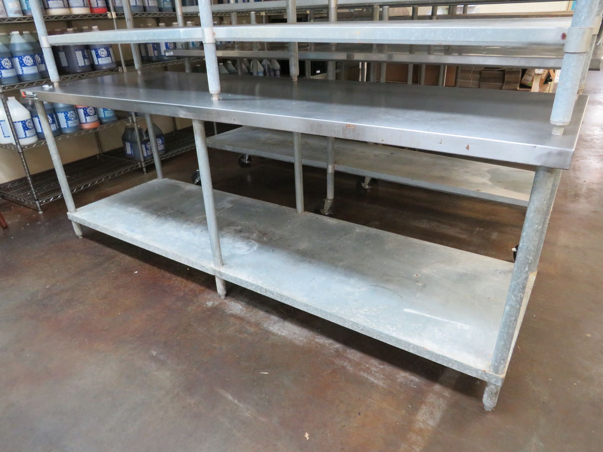 8' Stainless Steel Kitchen Prep Tables