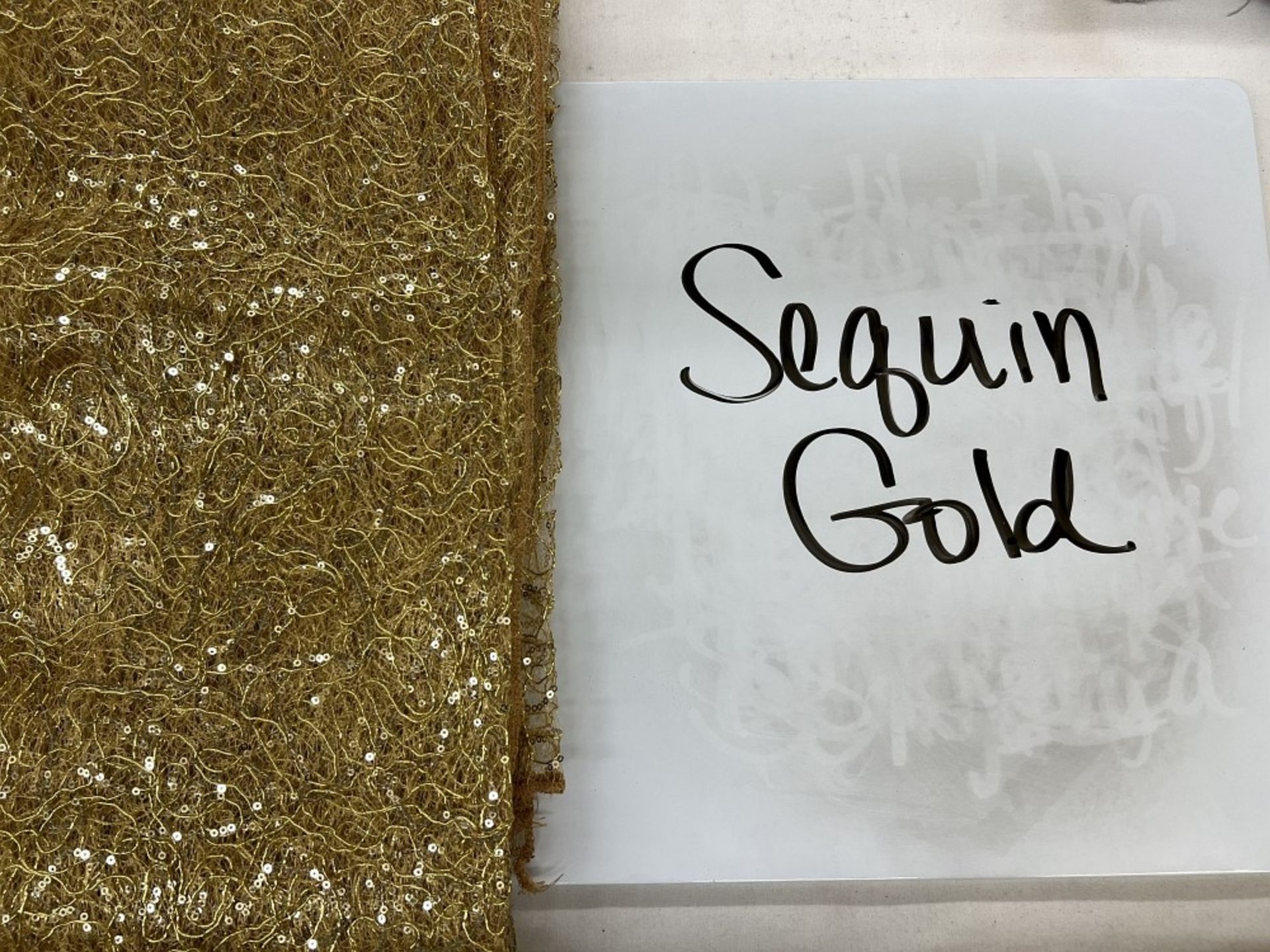 Gold Sequin 90"x132" Tablecloth