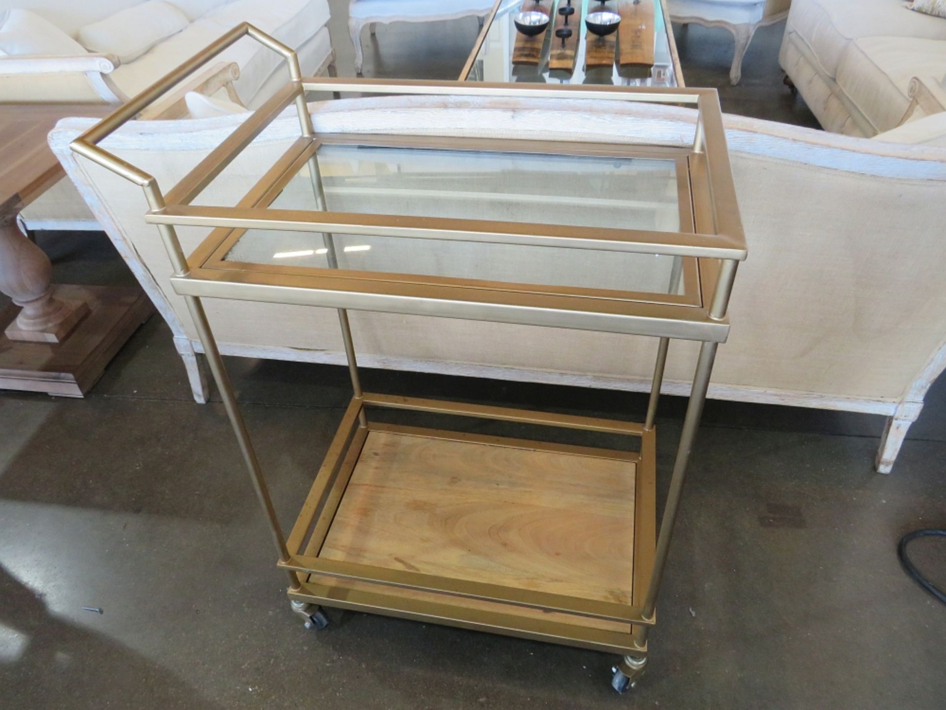 BAR CART, 4-WHEEL 24"X17"