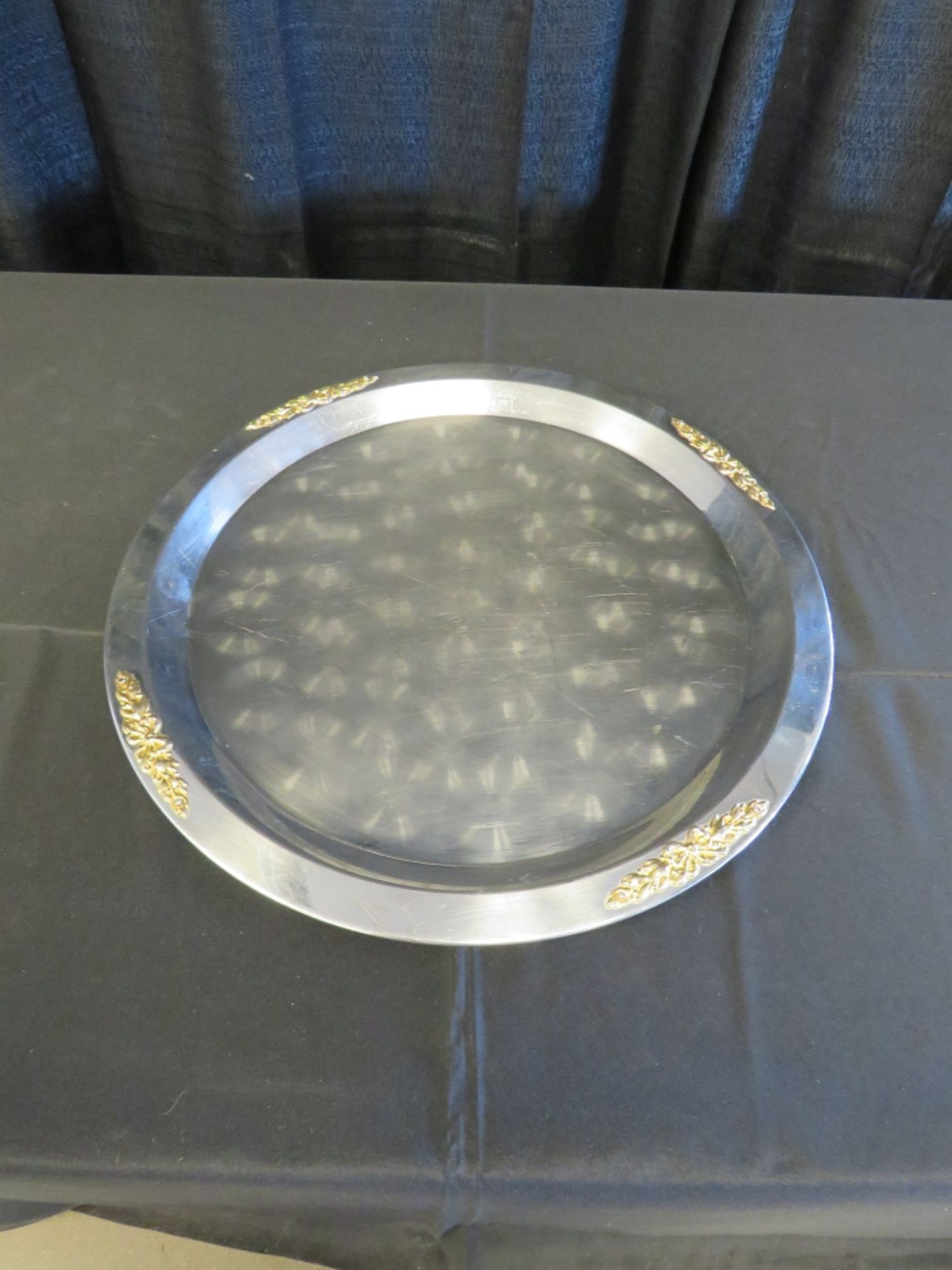 TRAY 20" GOLD TRIM - S/S