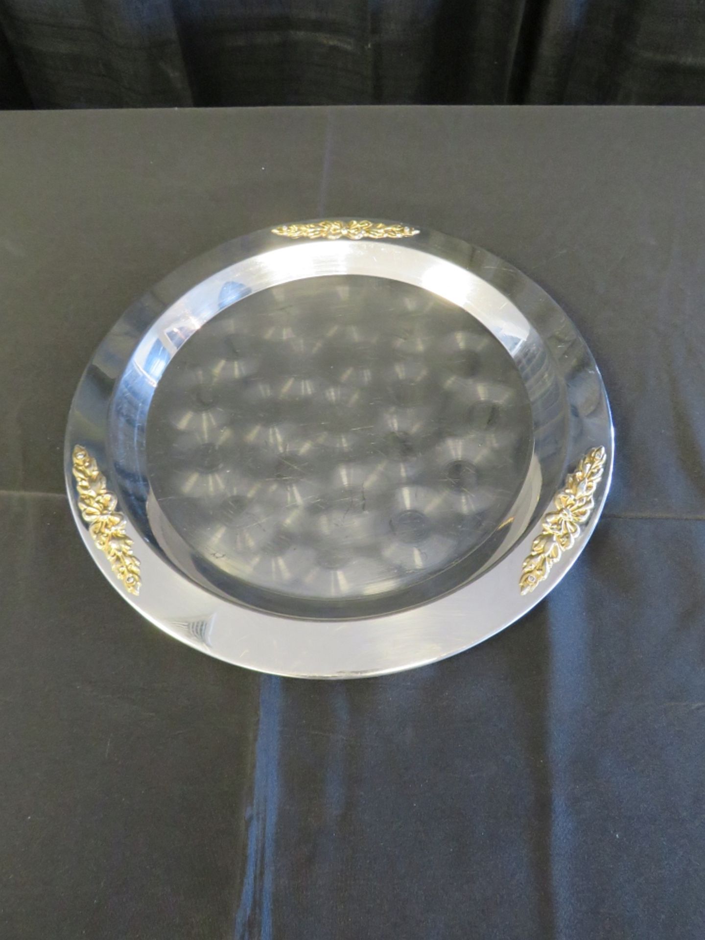 TRAY 15" GOLD TRIM - S/S