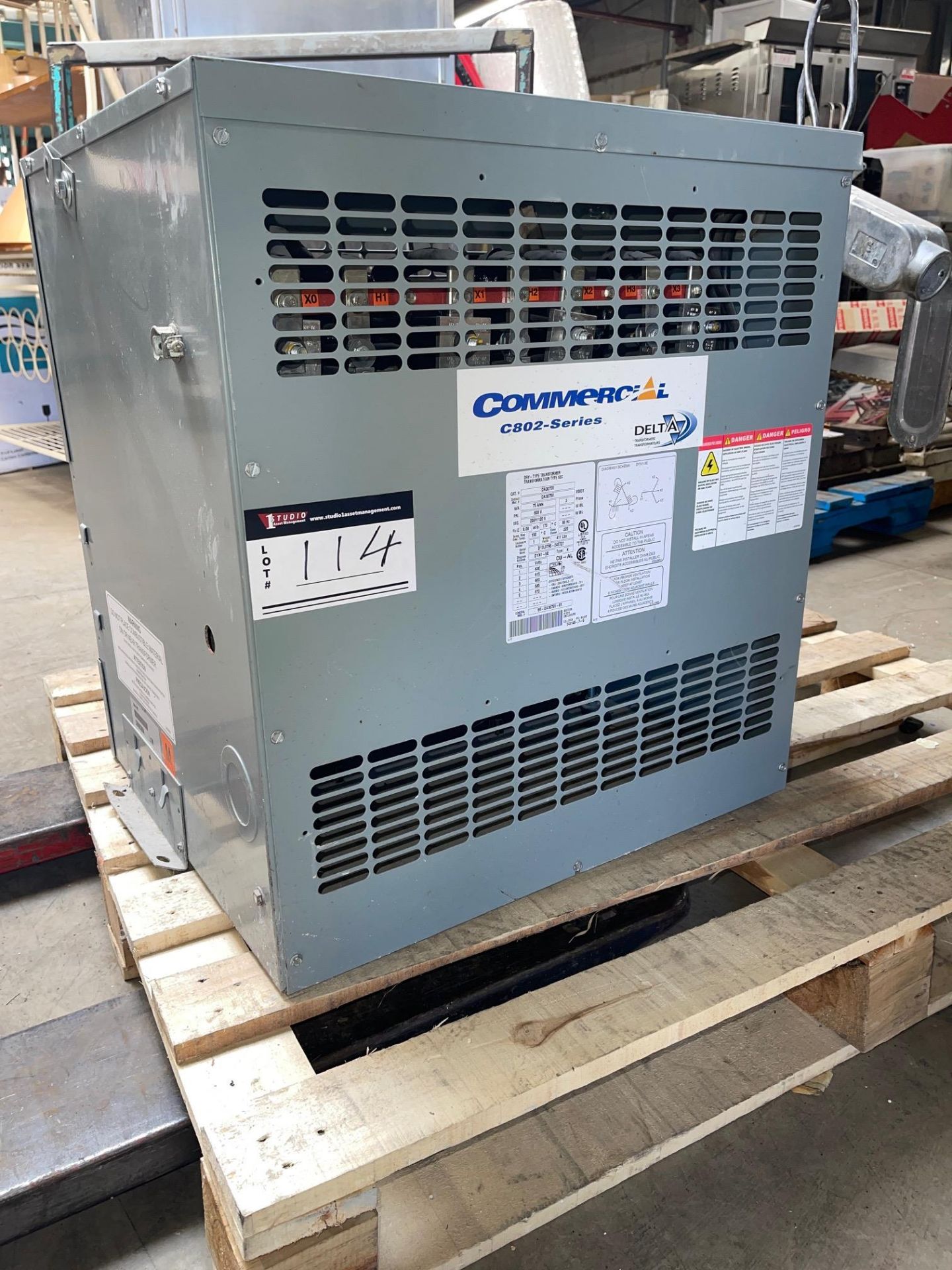 COMMERCIAL, C802 SERIES DELTA TRANSFORMER, 75 KVA, PRIMARY 600 V, SEC 208Y/120 V, 3 PHASE - Image 3 of 5