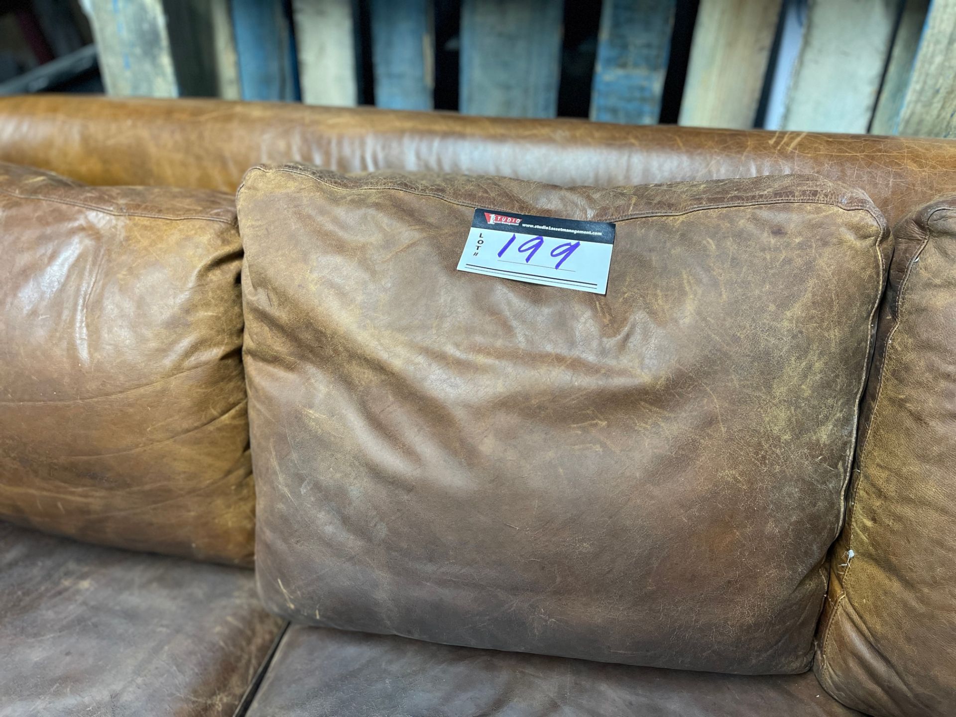 3 SEATER RAWHIDE LEATHER SOFA - Image 6 of 6