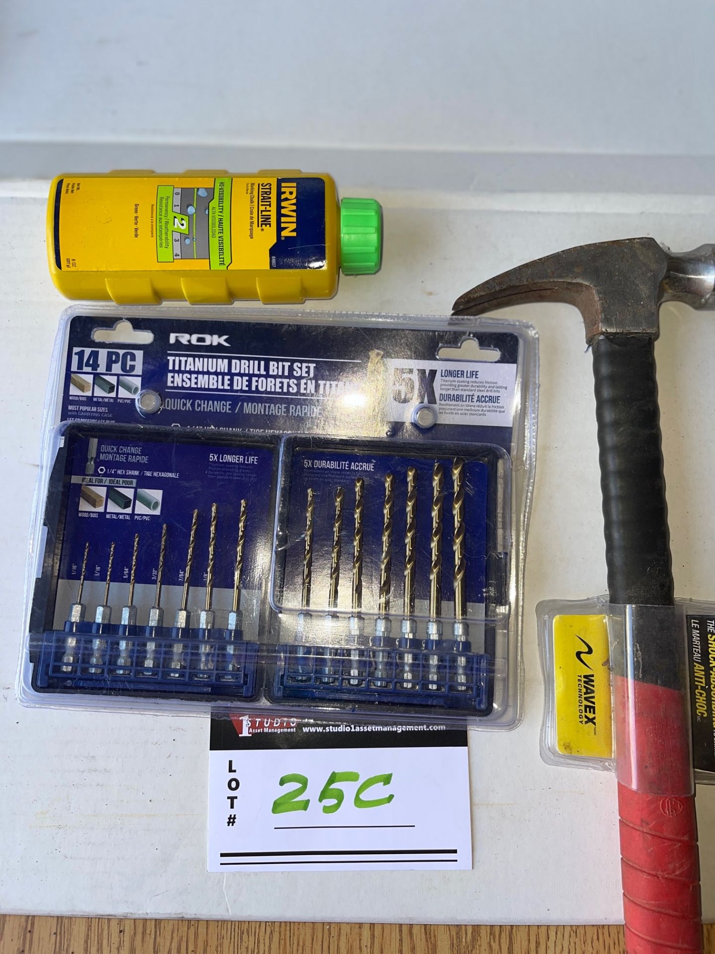 VALUE LOT - DRILL BIT SET, HAMMER, MARKING CHALK - Image 2 of 2