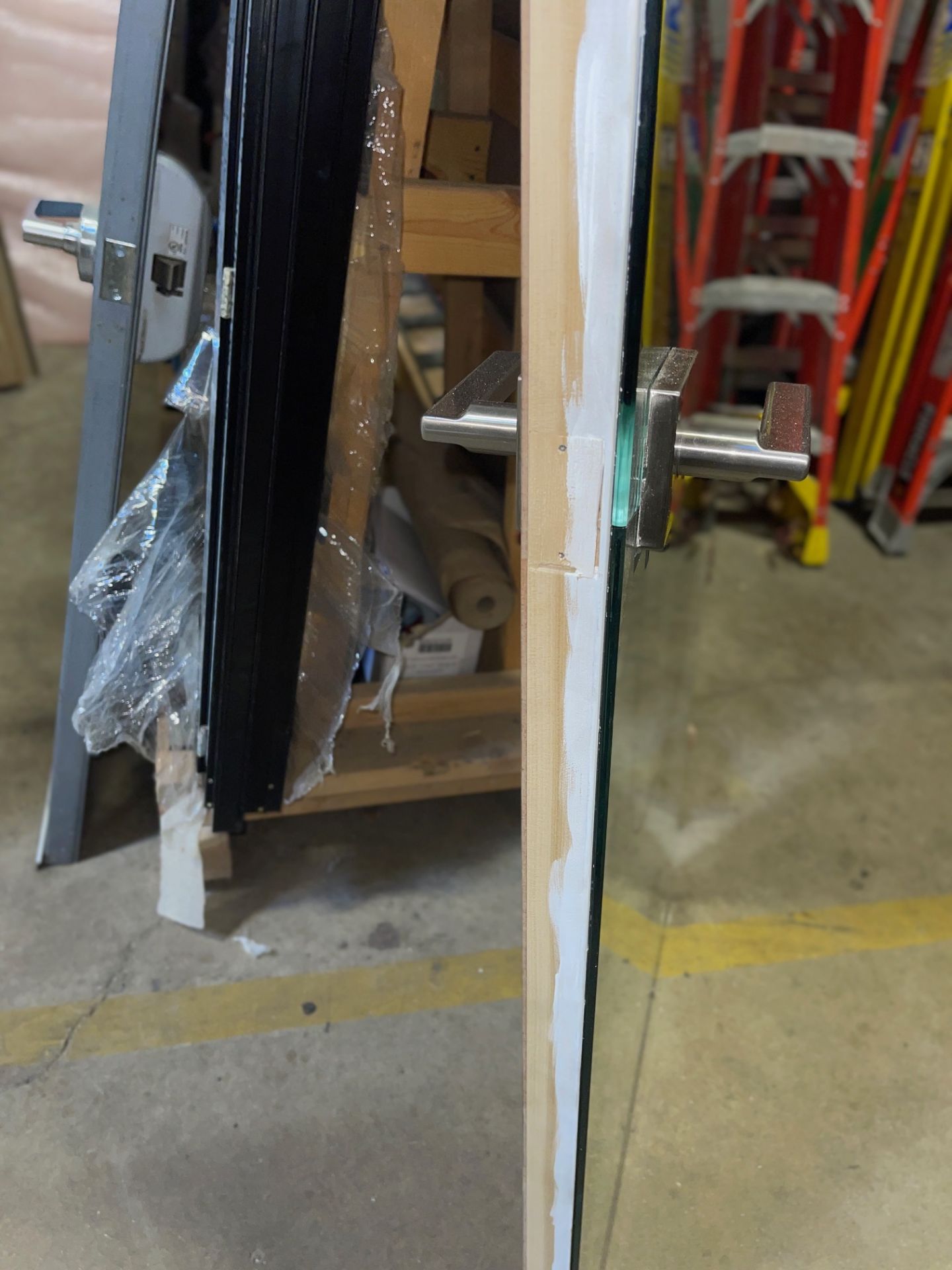 LOT/56” X 79”, SOLUD DOORS WITH MIRROR, RIGGING $25