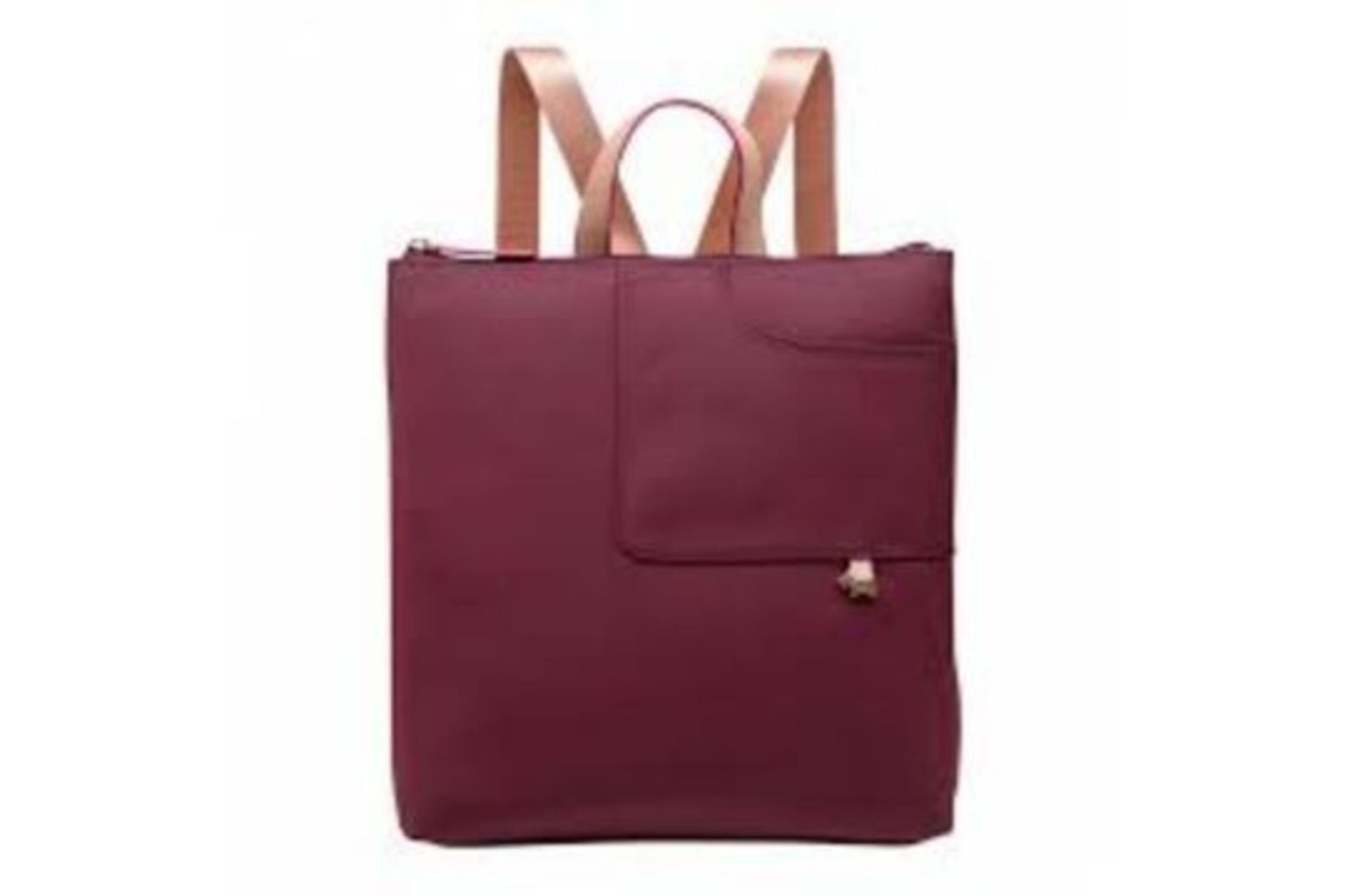 BRAND NEW RADLEY POCKET ESSENTIALS BURGUNDY ZIP TOP BACKPACK (2048) RRP £89 - 8