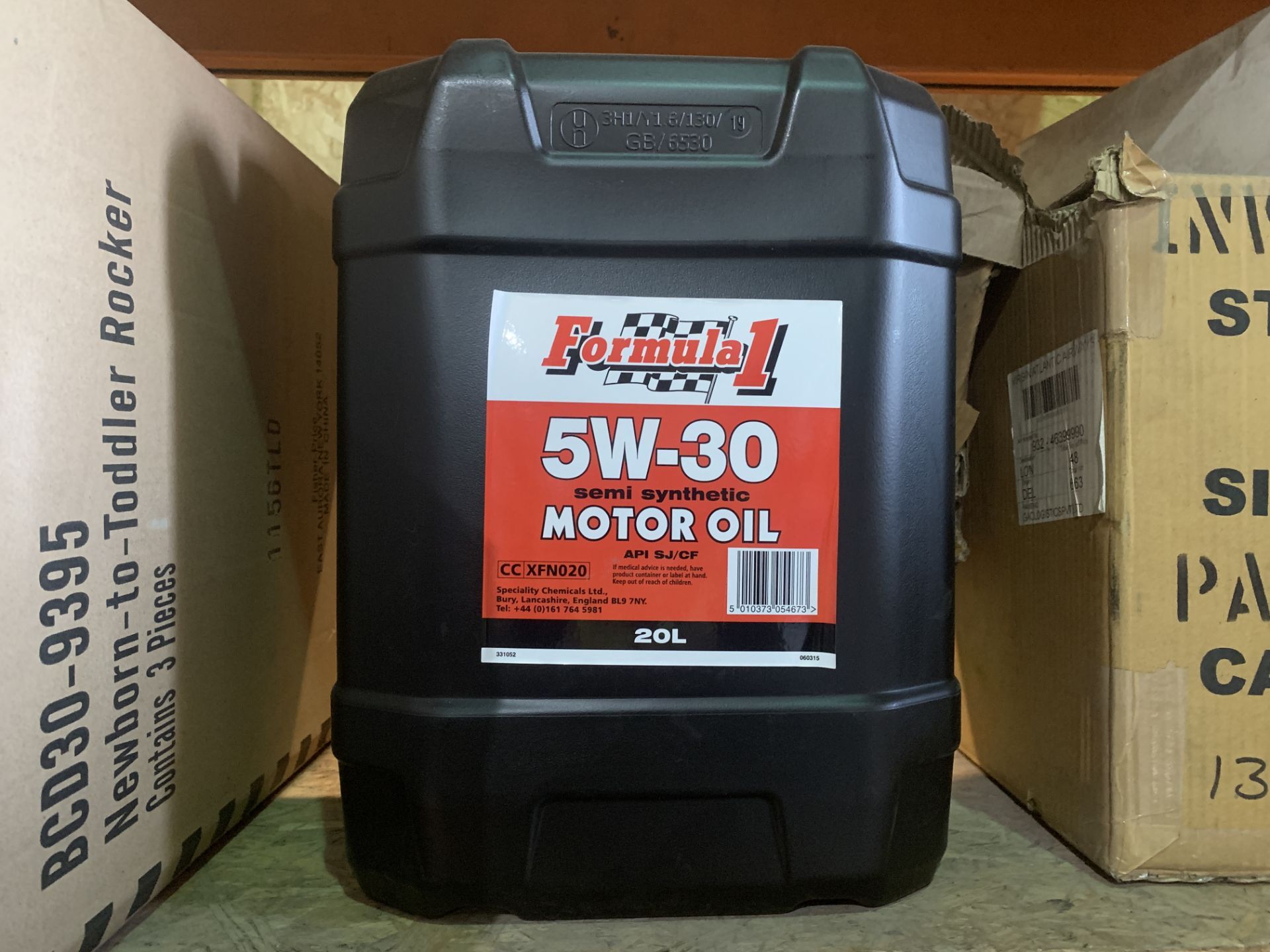 2 X NEW SEALED 20L TUBS OF FORMULA 1 5W-30 SEMI SYNTHETIC MOTOR OIL. (ROW11)