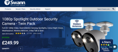 NEW BOXED Swann 1080p Spotlight Outdoor Security Camera Set - Twin Pack. RRP £249.99. Full HD