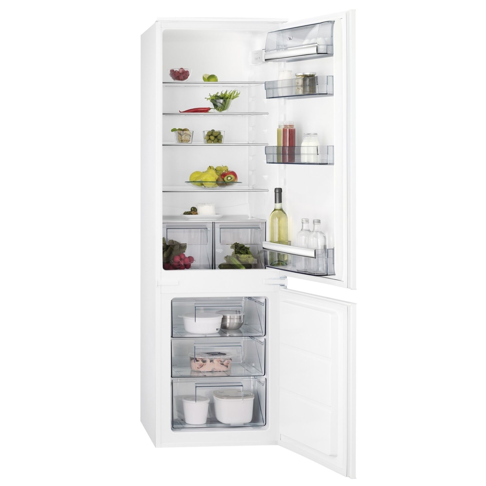 NEW AEG SCB618F3LS Integrated 70/30 Fridge Freezer with Sliding Door Fixing Kit - White - (P4) From