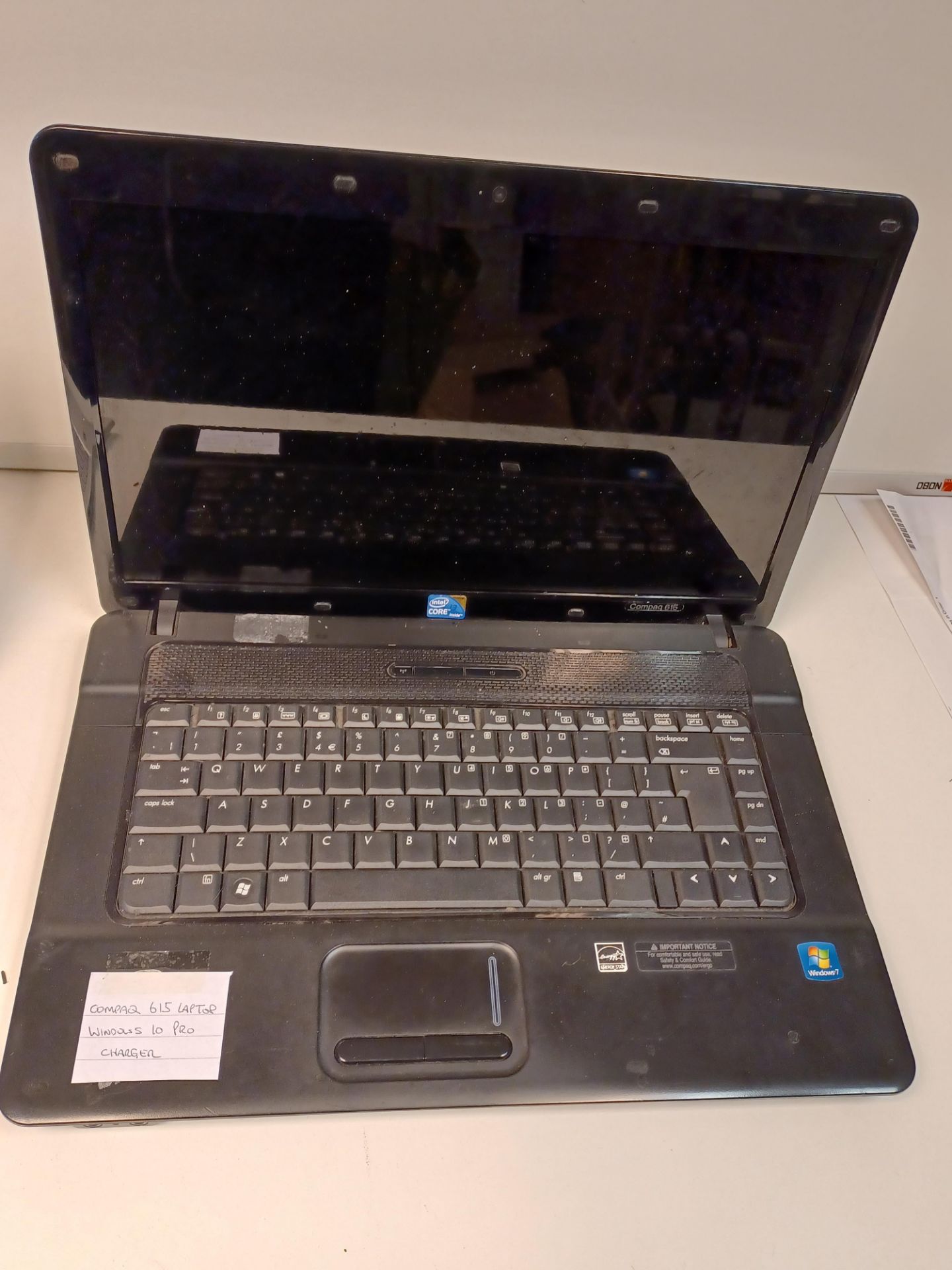 COMPAQ 615 LAPTOP, WINDOWS 10 PRO, CHARGER