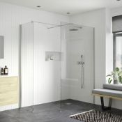 (SUP22) New Wetroom Side Panel 700mm ? 8mm toughened safety glass ? Concealed fixings ? 20mm