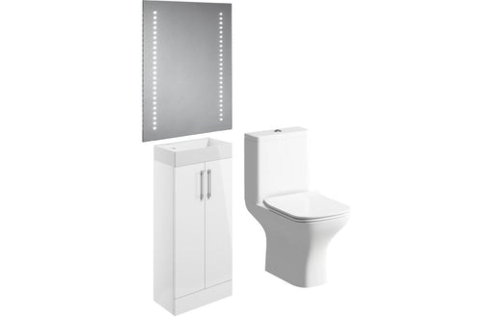 New (ZZ39) Volta 400mm Floor Standing Cloakroom. RRP £214.99. Volta 400mm 2 Door Vanity Unit Inc. - Image 2 of 2