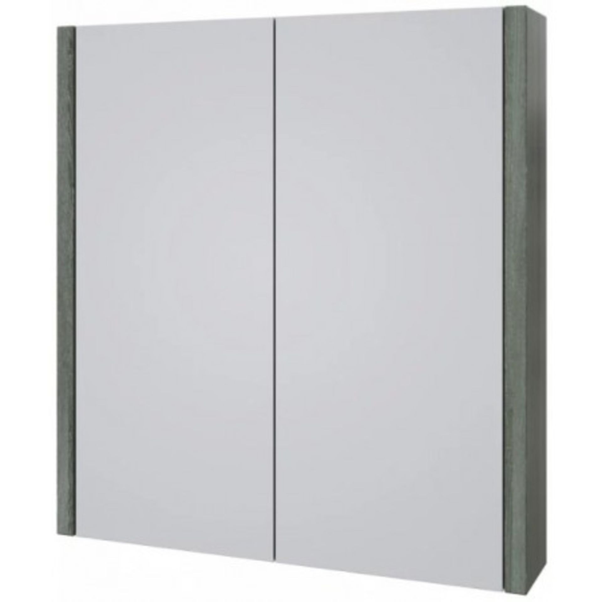 New (ZZ21) Benita Grey Ash Mirrored Cabinet 600mm. RRP £295.00. 2 Door Manufactured from MFC - Image 2 of 2