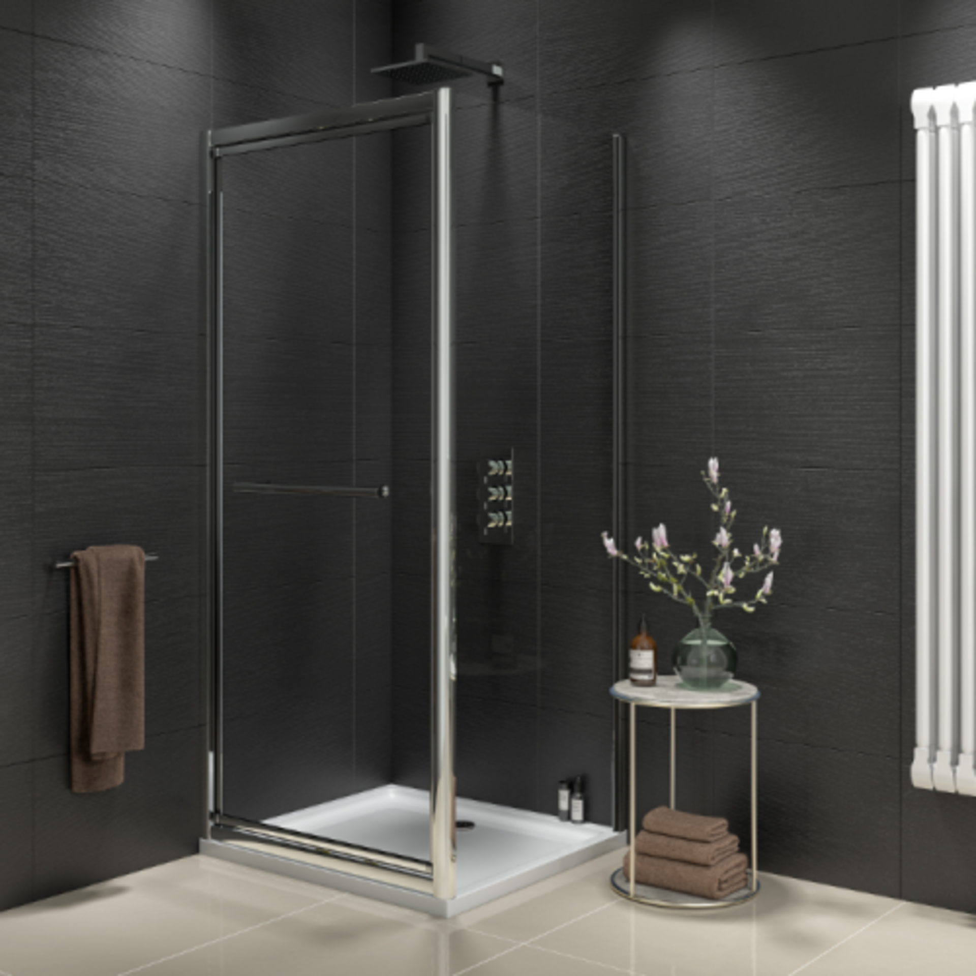 New (ZZ15) 900x800mm Pivot Infold Door Shower Enclosure 8mm Glass. RRP £570.19. 900mm Pivot Infold