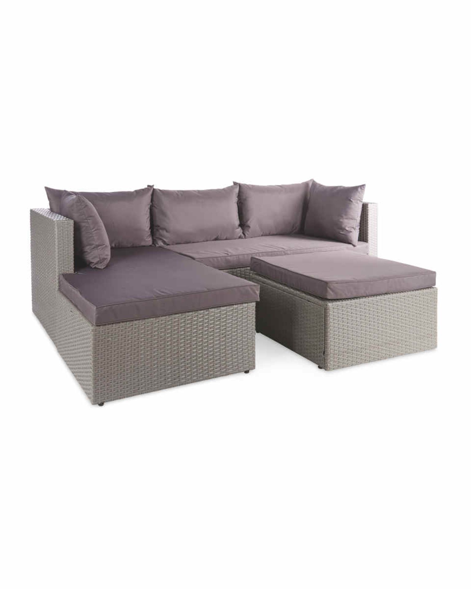 (2109811) Grey Rattan Sofa With Cover - Image 2 of 2