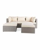 (2109779) Cream/Grey Rattan Sofa With Cover
