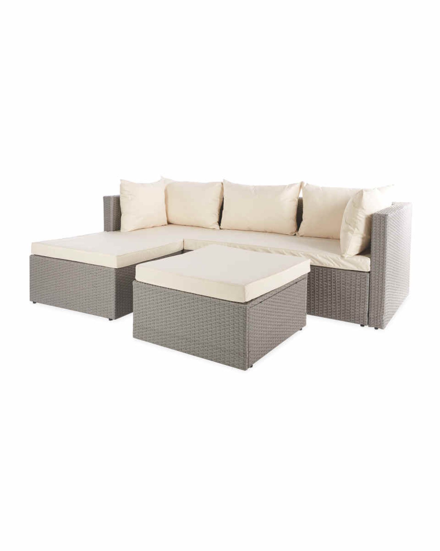 (2105618) Cream/Grey Rattan Sofa With Cover - Image 2 of 2