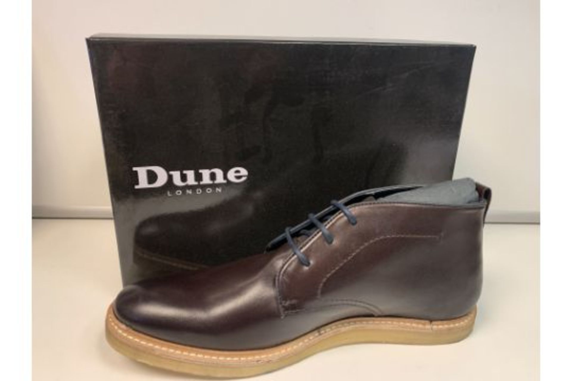 DUNE LONDON DARK BROWN LEATHER CREPE SOLE CHUKKA BOOTS SIZE 6 RRP £105